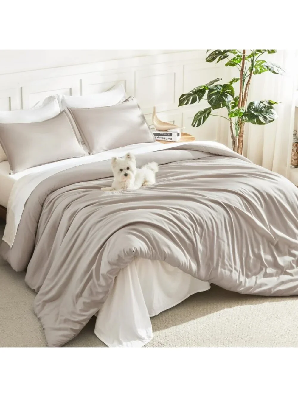 Lightweight Full Size Comforter Set - 3 Piece Solid Bedding for Cozy Sleep